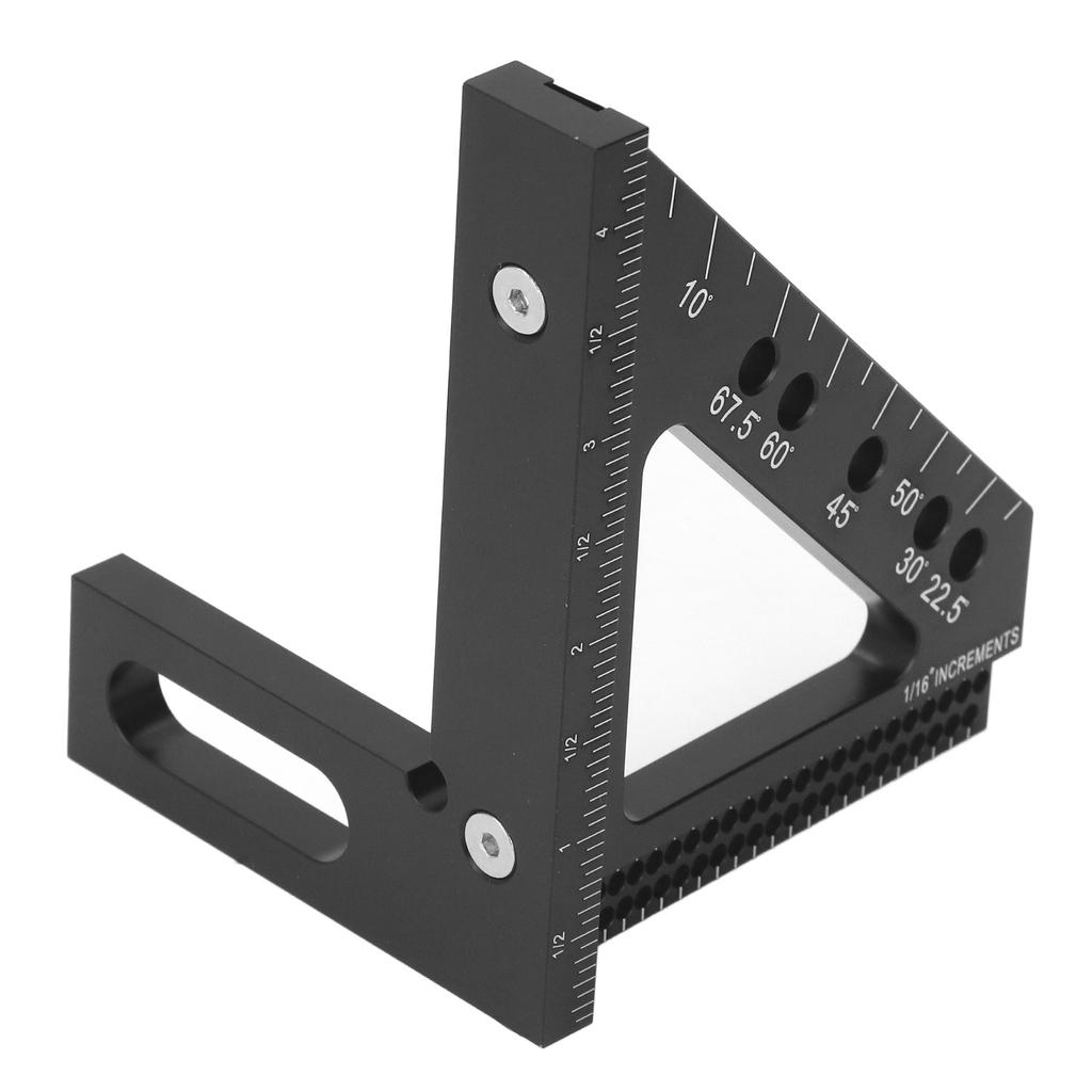 Rigla de măsurare 3D cu unghi multiplu 45 90 grade Poziționare găuri Trasare Pătrat pentru prelucrarea lemnului Tâmplar