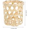 Luxshiny 4 Pcs Wicker Woven Tea Light Candle Holder Decorative Woven Votive Candle Holder Rustic Rattan Glass Votive Candle Holders Hurricane for