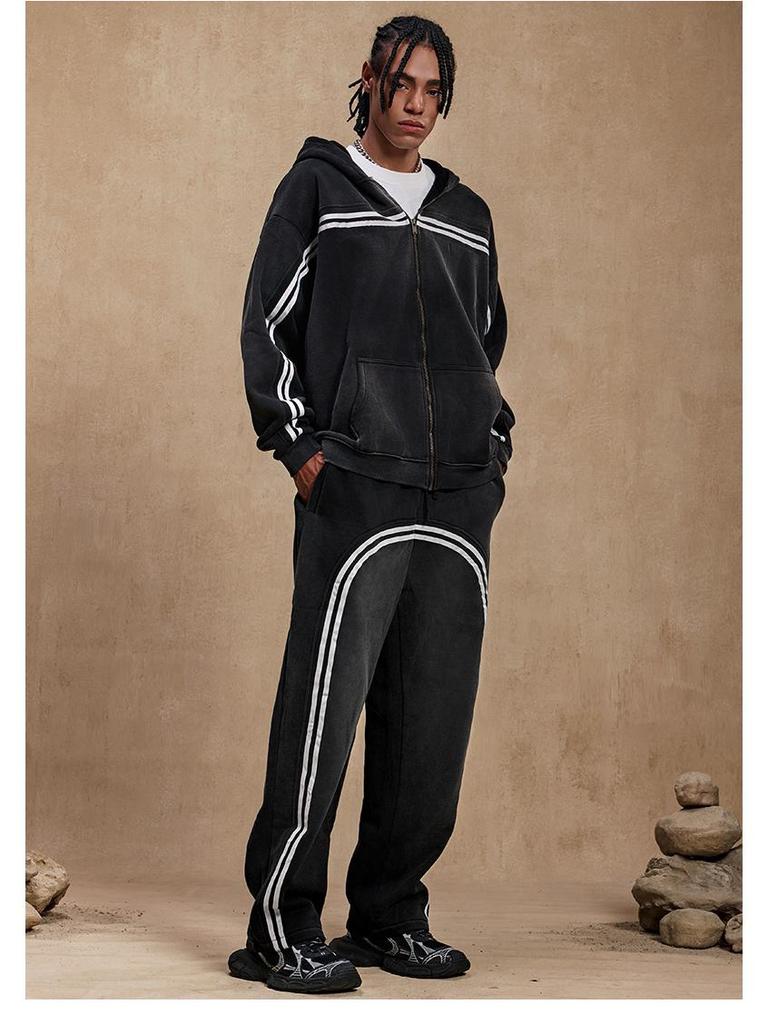 Men's Retro Heavyweight Fleece Hoodie - Autumn/Winter Casual Sports Jacket