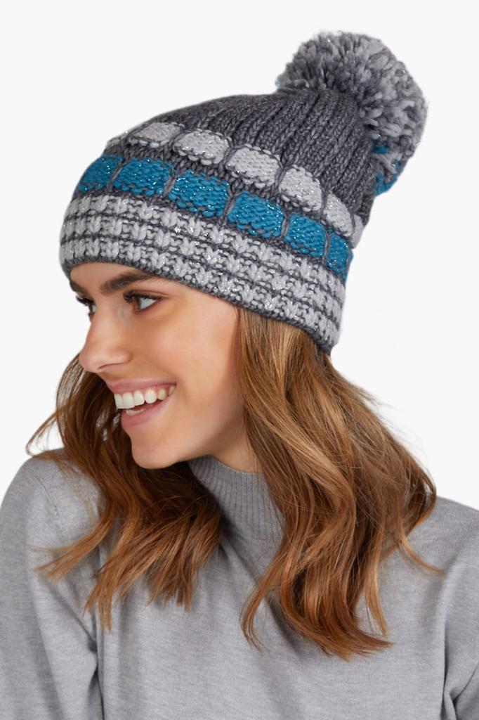 Amanda Women' Hat with Pompom Graphite Blue