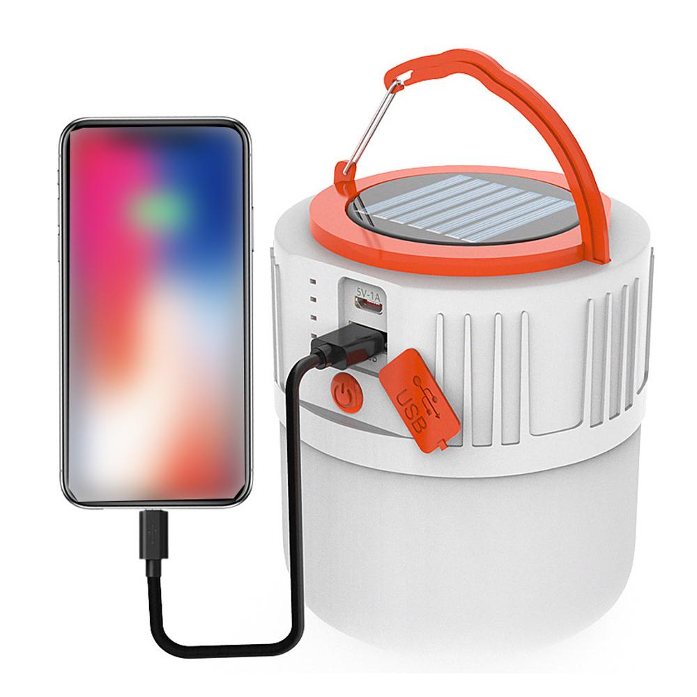 Lanternă portabilă USB cu energie solară mobilă cu 24 buc. margele de lampă pentru camping accidental în aer liber