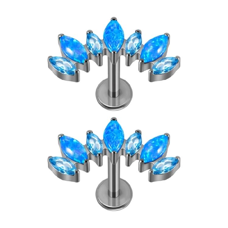 Contemporary Curved T Bar Threaded Ear Bone Studs Portable Alloy Body Jewelry