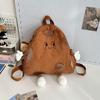 Schoolbag autumn and winter new ins cute cheese corduroy backpack female, Japanese chic soft sister backpack student backpack cute