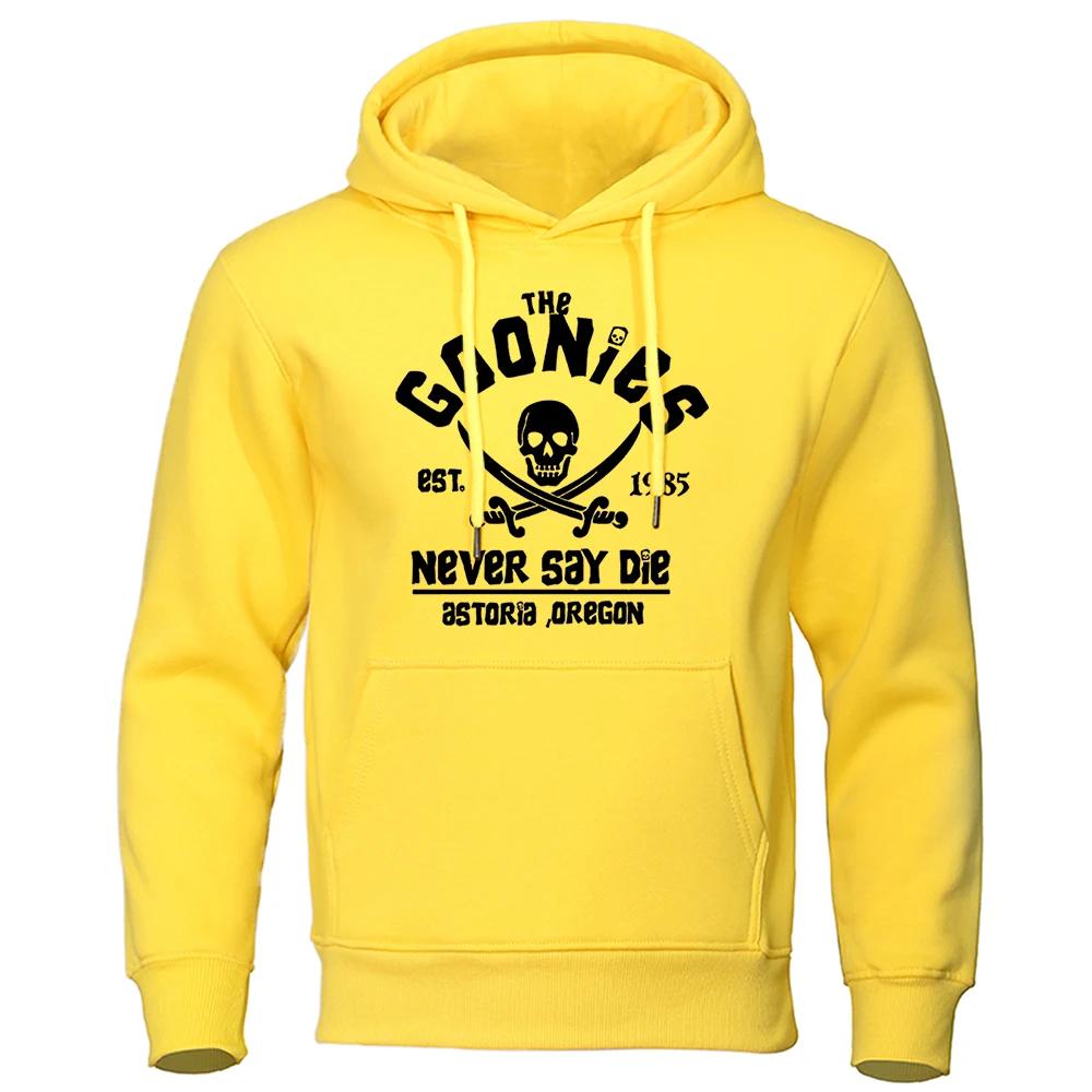 

The Goonies Est 1985 Never Say Die Men s Hoodie Retro Loose Hoodie Autumn Loose Comfortable Hoodie Simple Round Neck Women s Top 3XL