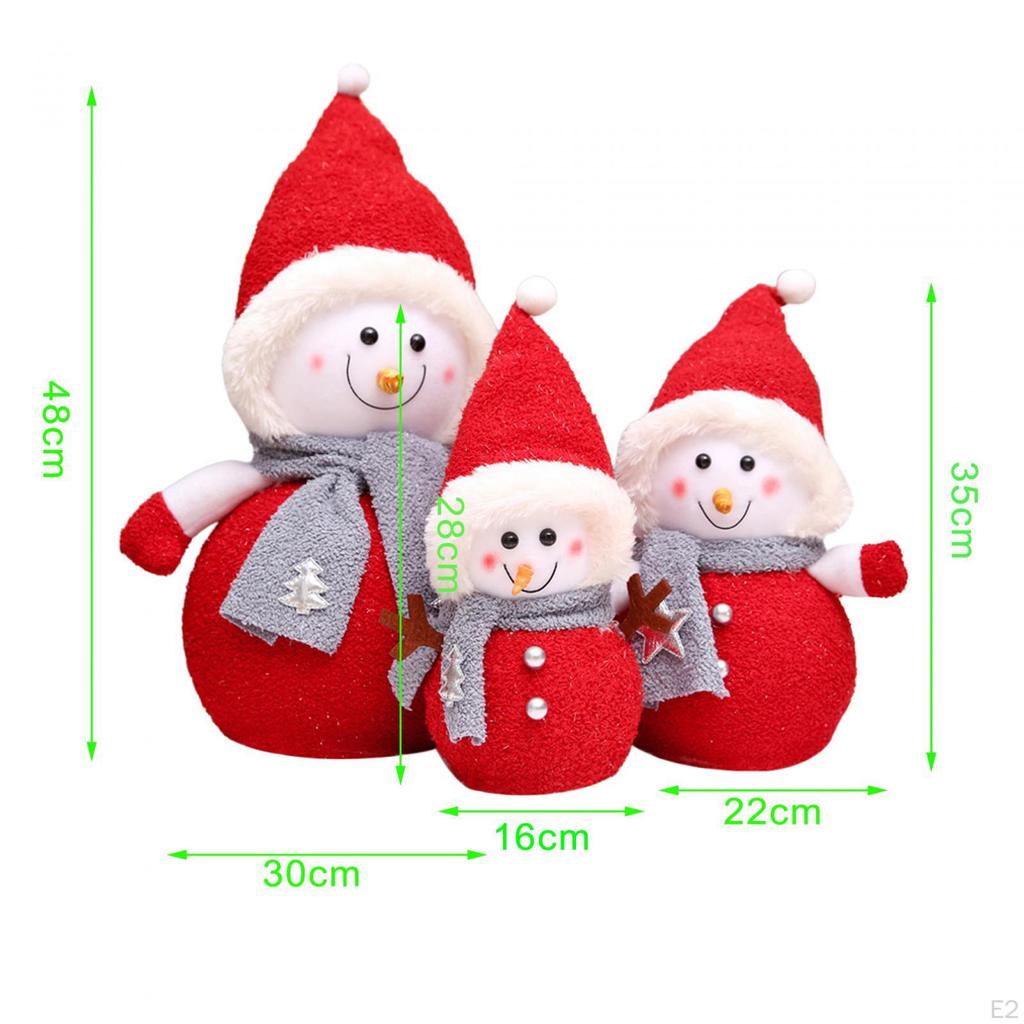 Christmas Decor Snowman Dolls Tabletop Ornaments Family