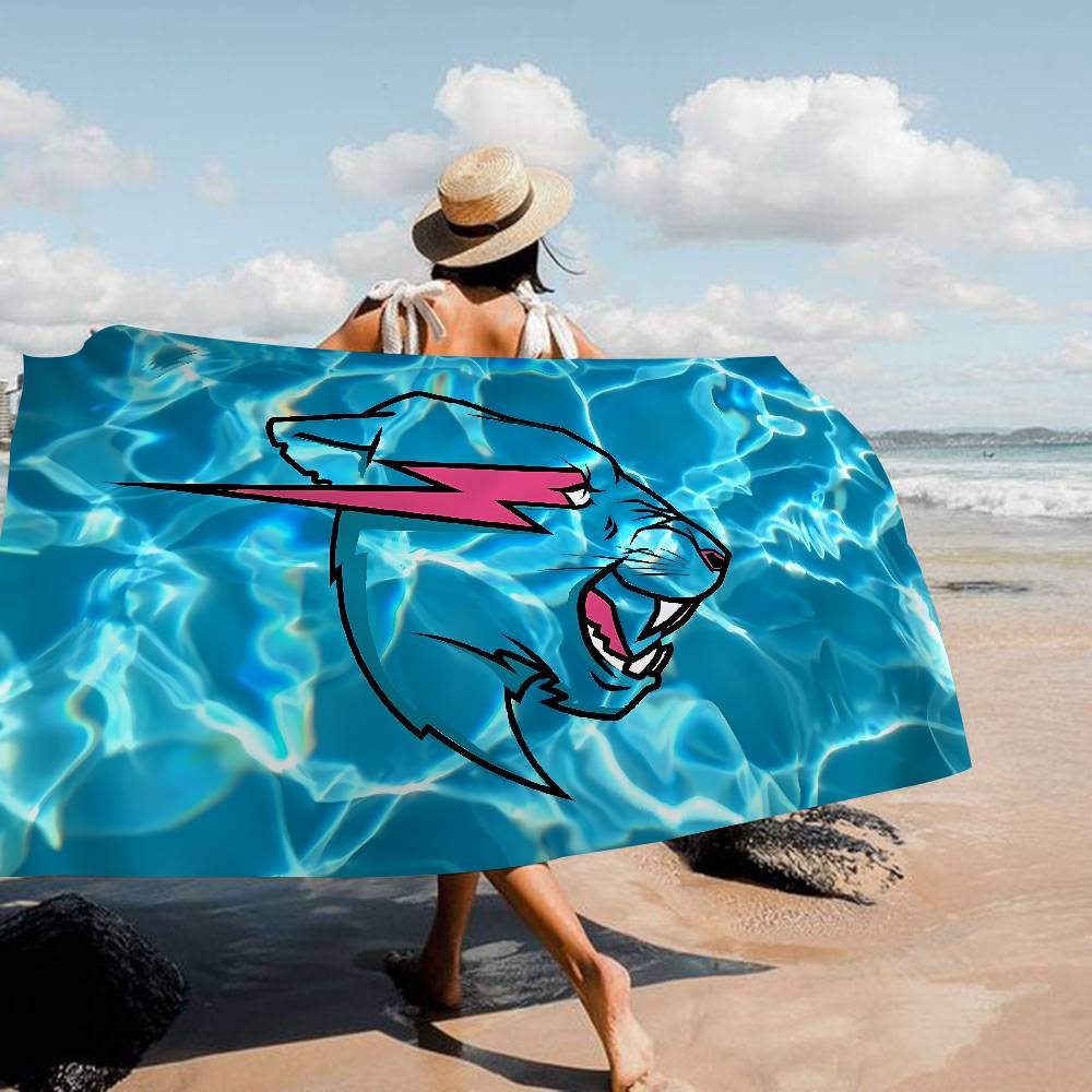 Popular Self Media Bloggers M-MrBeast Microfiber Printed Beach Towel Mountain Climbing Yoga Beach Running Absorbent Soft Towel