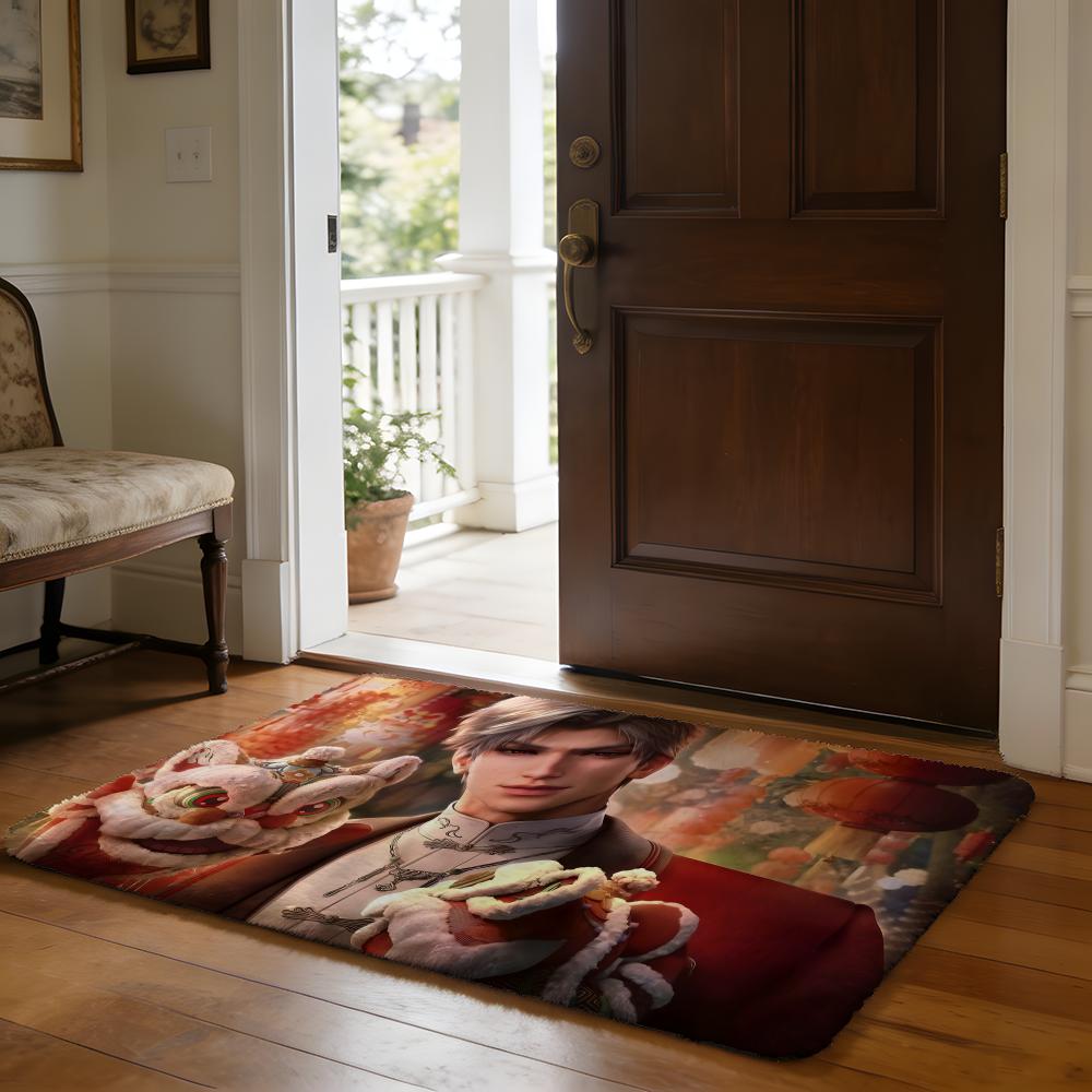 Floor Mat Soft Flannel Rug Non-Slip Absorbent Mat for Bathroom Bedroom Home Decor Anime Deep Love S-Sylus
