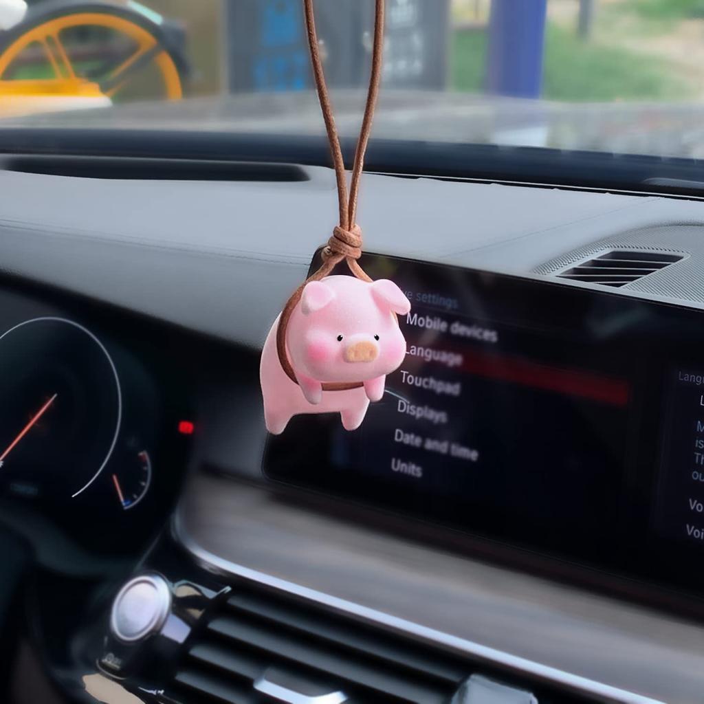 1 pc Cute piggy car pendant, car interior charm pendant, Internet celebrity rearview mirror ornament, car decoration