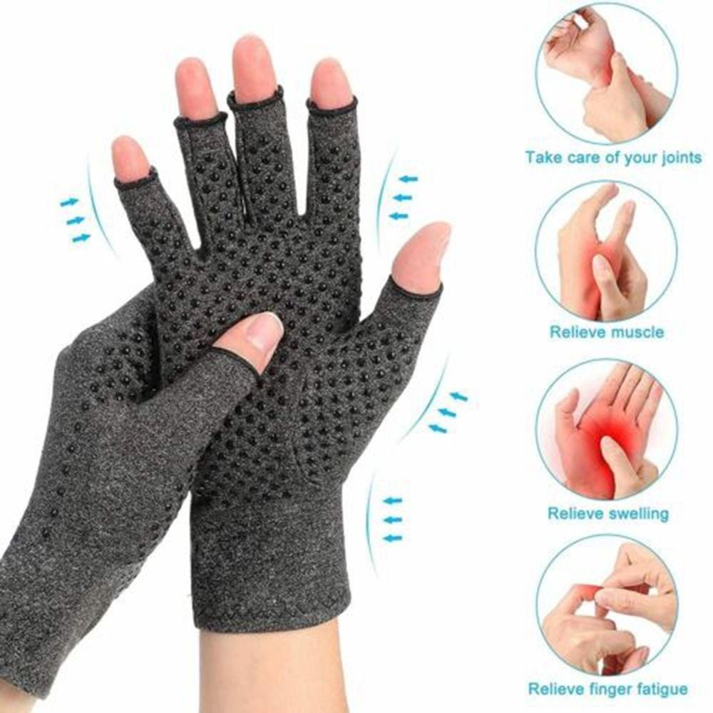 Hand Pain Relief Wrist Support Gloves Fingerless Touch Screen Mittens New Compression Gloves  Women