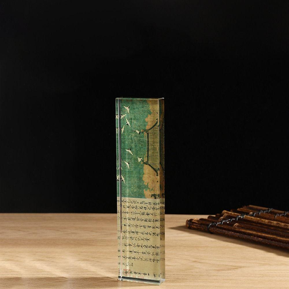 Heavy Enough Clear Crystal Paperweight Rectangle Pressing Paper Flat Writing Town Ruler Flat Bottom Smooth Surface