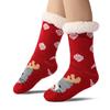Cross-Border Women's Christmas Fleece Blanket Floor Slipper Socks – Thickened Cotton Sleep Stockings