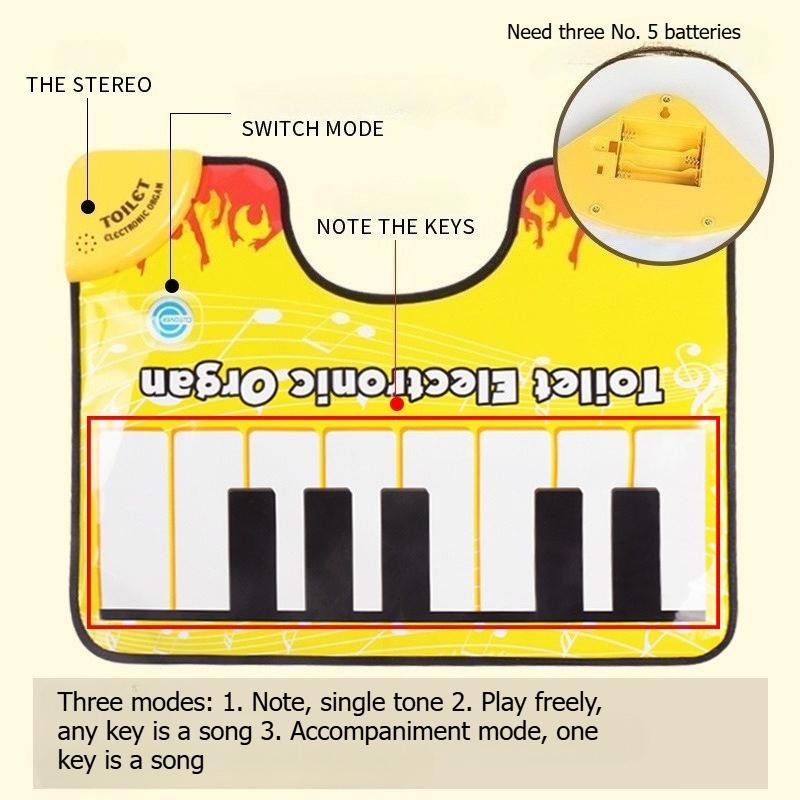 Toilet electronic keyboard, adult leisure and fun toys for relieving boredom, music carpet, game carpet