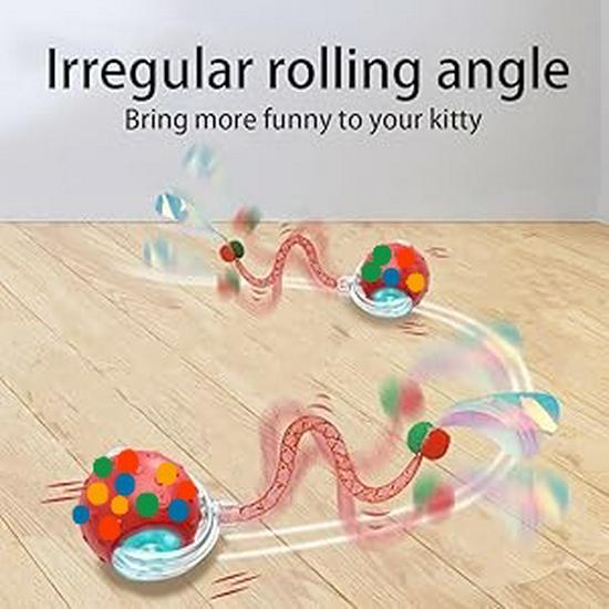 Automatic Cat Teaser Ball with Dragonfly Tail - Interactive, Self-Entertainment Toy for Physical Activity and Decompression