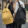 Schoolbag Korean Version Ins New Middle School Student Backpack Simple Solid Color Trendy Cool Style Couple Leisure Travel Light Backpack
