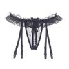 Erotic Open Crotch Pearl Massage Suspenders Stockings Women Floral Lace Sexy Lingerie Pantyhose Transparent Thigh Tights S114