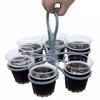 1/2Pcs Creative Tote Rack Carrier Portable Collapsible Rotatable 6-Cup Plastic Cup Holder For Party Wine Coffee Tea Drinks Cups