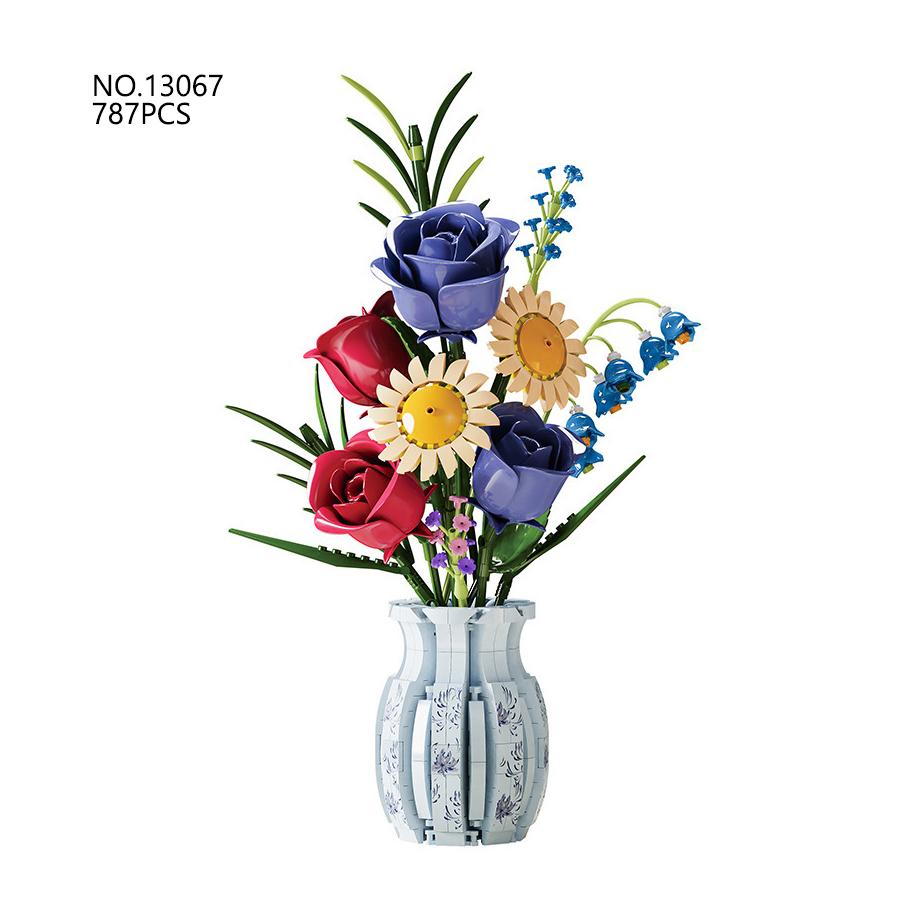 High-Standard-Quality 787Pcs High-Quality Blue High-Quality And High-Quality White High-Quality Porcelain High-Quality Bouquet High-Quality Building No box