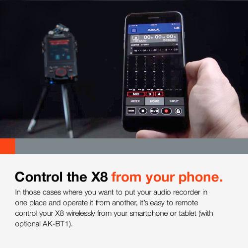 TASCAM Portacapture X8 32-bit Float 192kHz (Hi-Res) 8-Track Portable Recorder with USB Microphone for Podcasts, YouTube, and ASMR