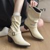 Fashion High Heels Women Ankle Boots Pointed Toe Fashion Shoes Dress Designer Winter Pumps 2025 New Casual Goth Chelsea Botas De Mujer