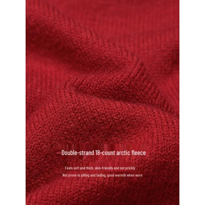 INMAN Women's 2025 Winter Retro Red Velvet-Feel Pullover Sweater