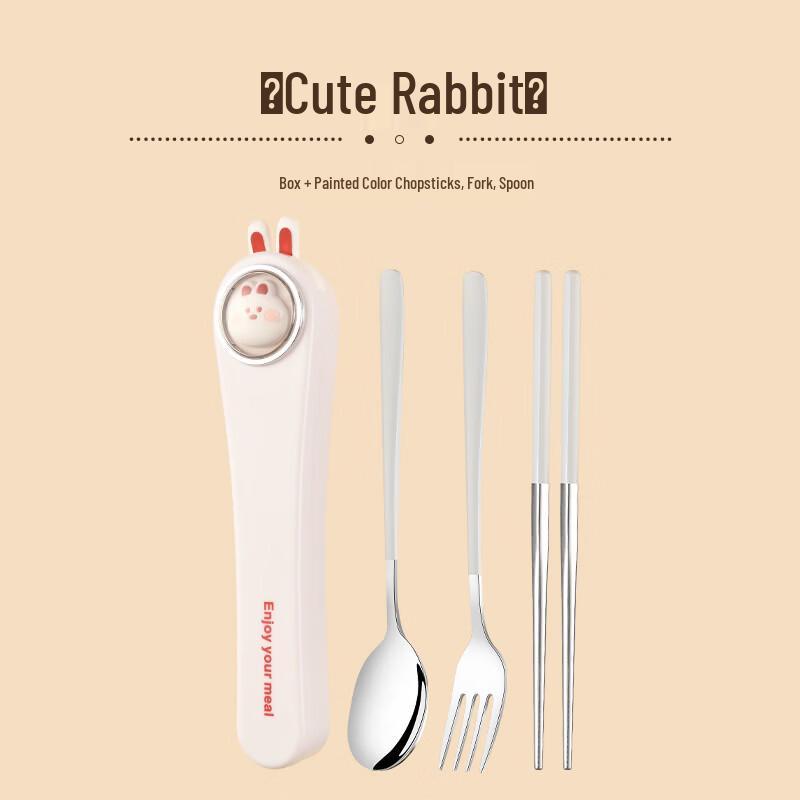 Abay Cony Кролик Портативный Набор столовых приборов из нержавеющей стали