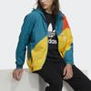 Adidas Originals Trefoil Windbreaker With Logo Print And Color Block Men Jackets Energy-Duck-Green H46705