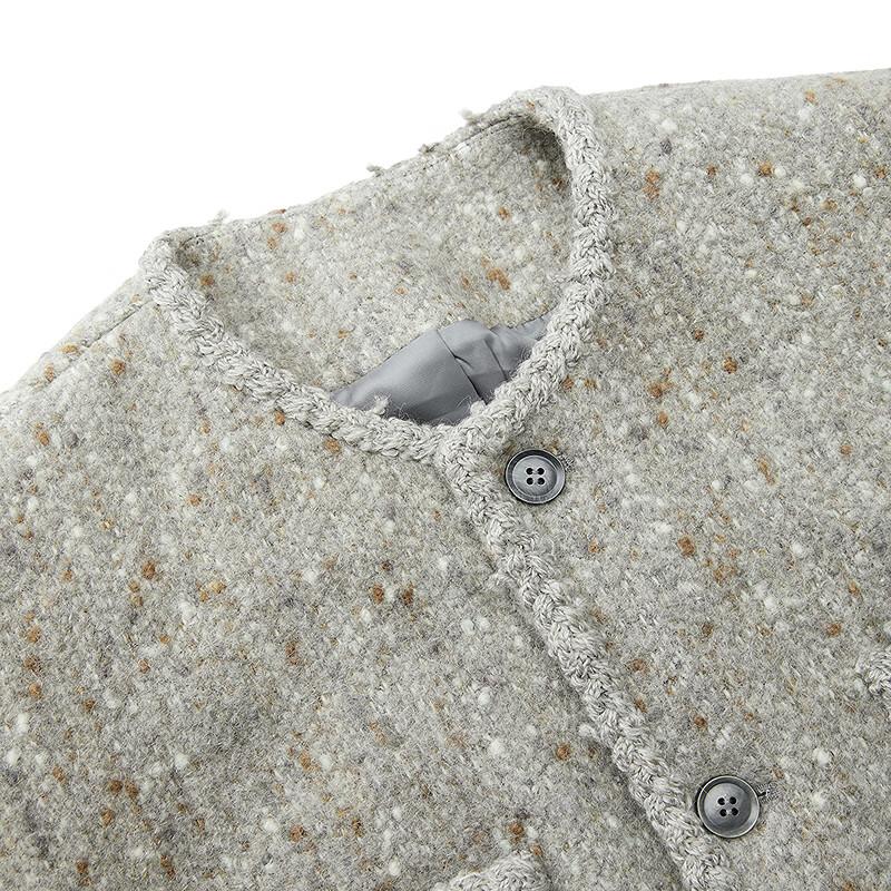 JNBY Loose Fit Collarless Wool Blend Coat