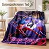 Miraculous Ladybug Custom Name Flannel Throw Blanket Soft Warm for Sofa Bed Indoor Home Use