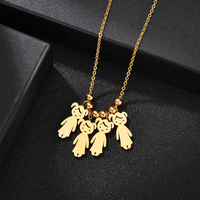 Nextvance Stainless Steel Date Child Baby Boy Girl Engrave Necklace Family Gold Color Pendant for Birthday Memorial Gift