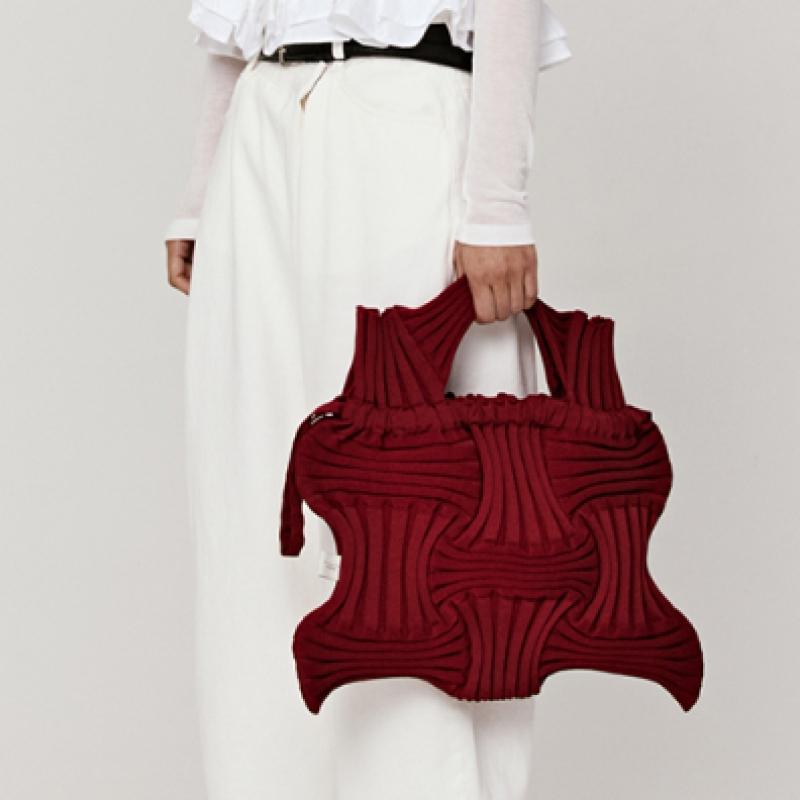 Pleatsmama Big Bow Bag Burgundy