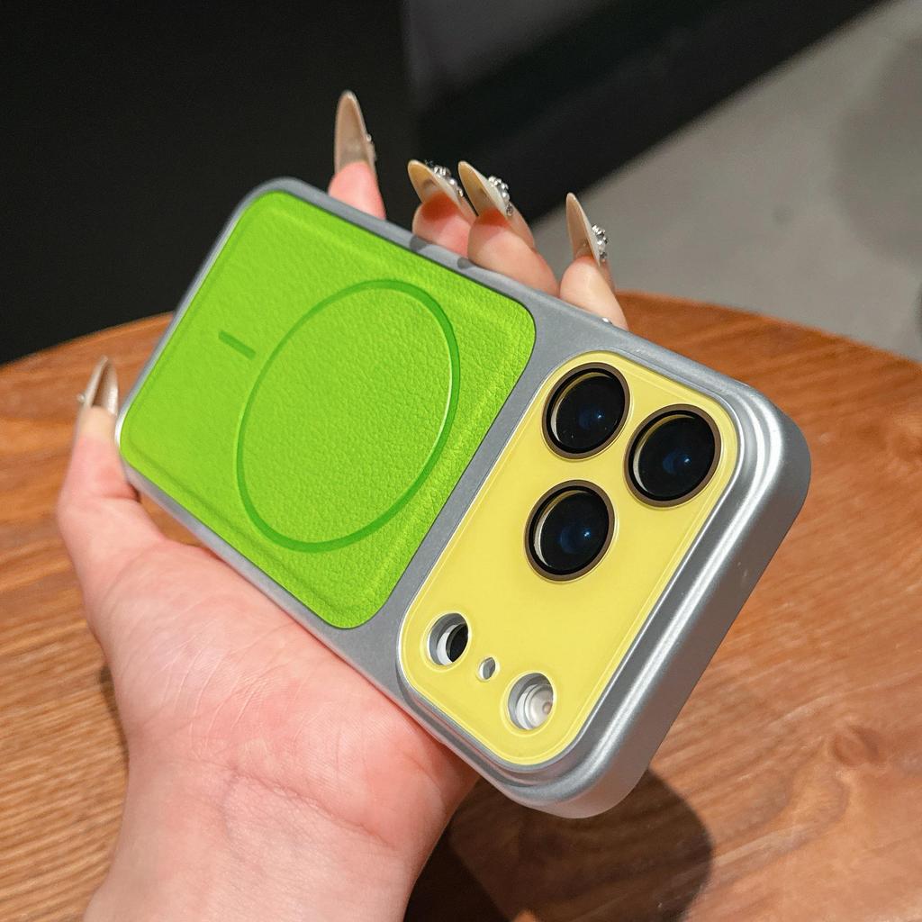 iPhone 17 Pro Max Lychee Grain Magnetic Case with Large Window