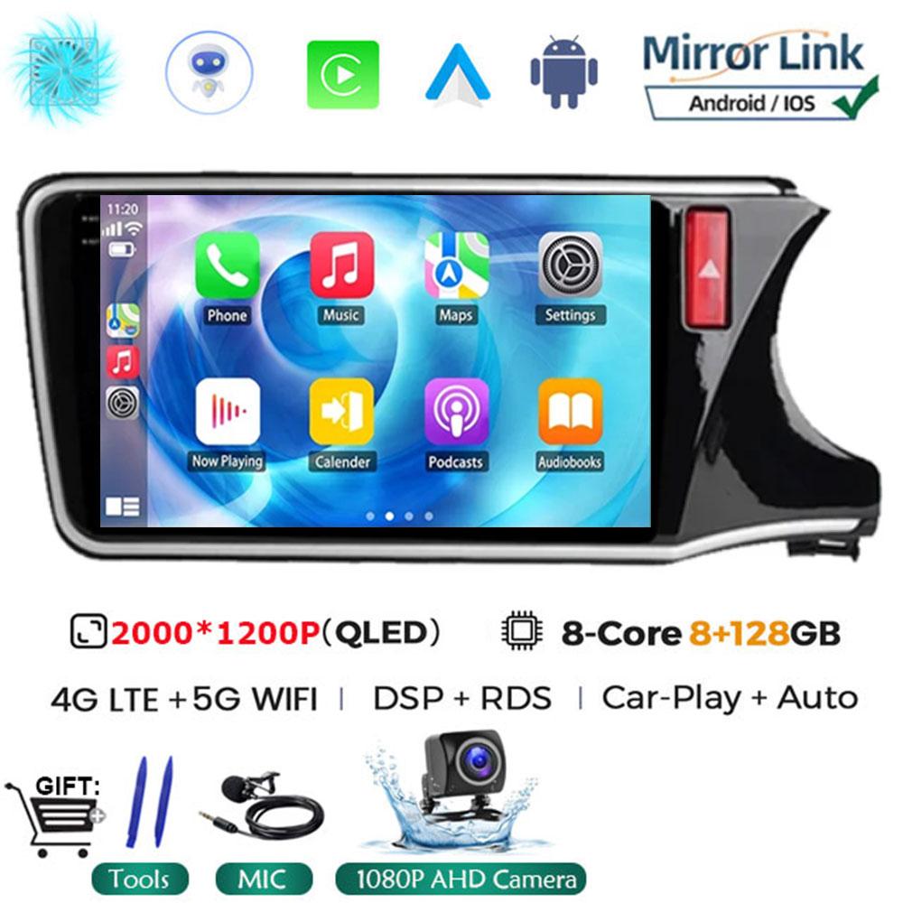 10" Android 14 Player For Honda City Grace RHD 2014 2015 2016 2017 Car Head Unit Radio Stereo Multimedia GPS DVD Touch Screen