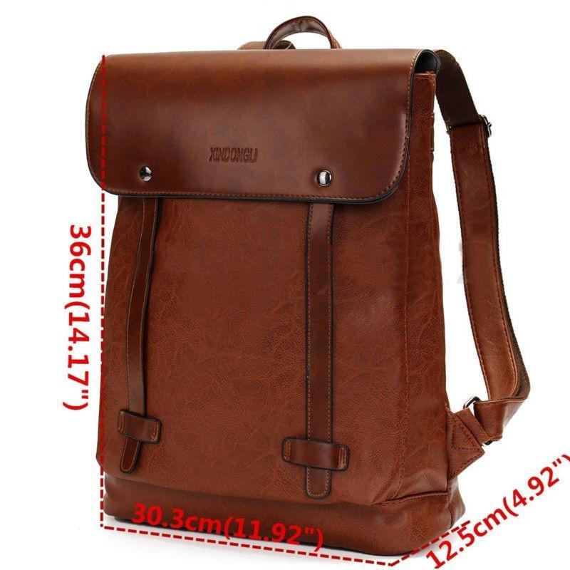 Buy Modern Men's Women's Large Capacity Leather Backpack Travel Satchel