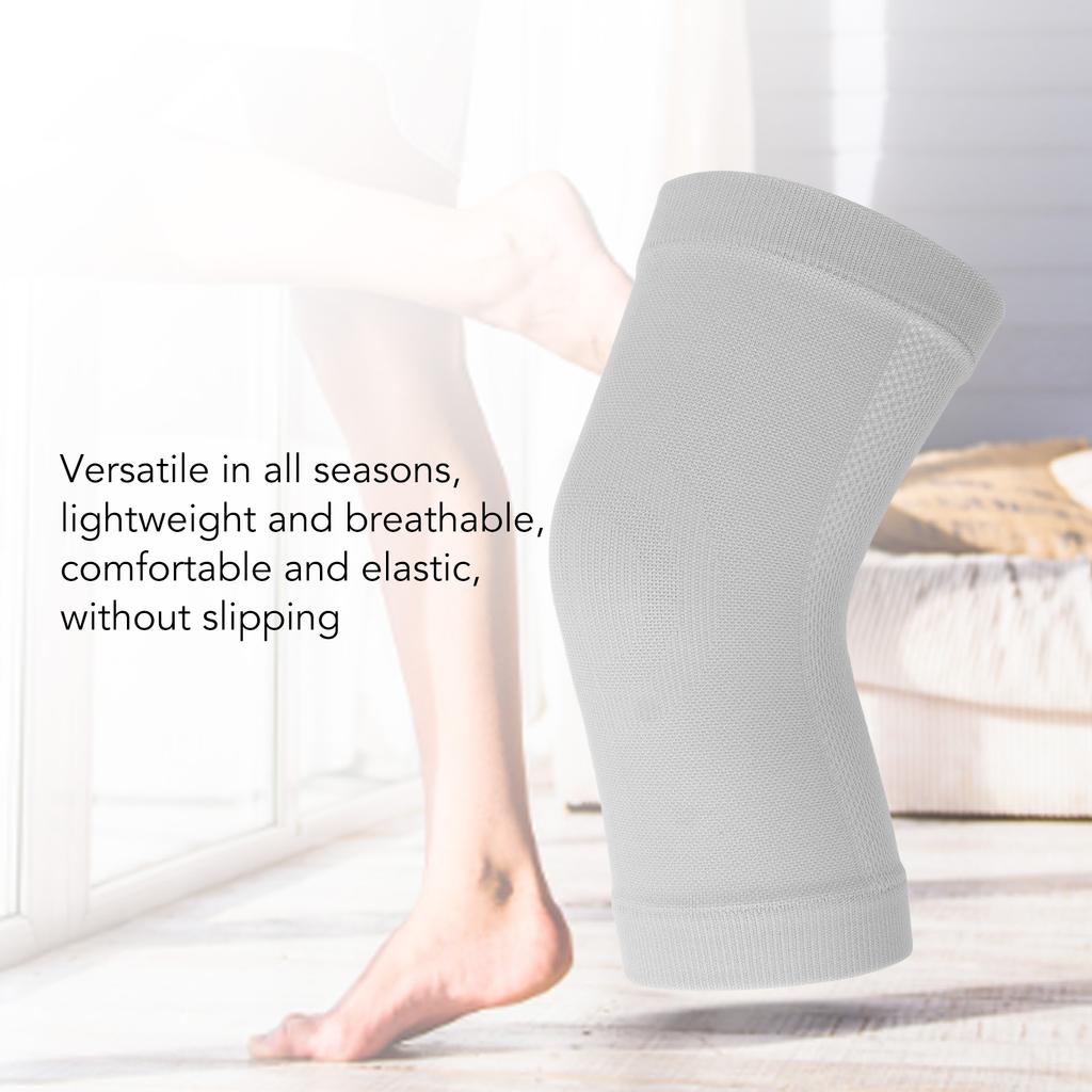 2pcs Knee Warmers Grey Windproof Breathable Skin Friendly Warm Cotton Knee Pads Knee Compression Sleeves for Women M