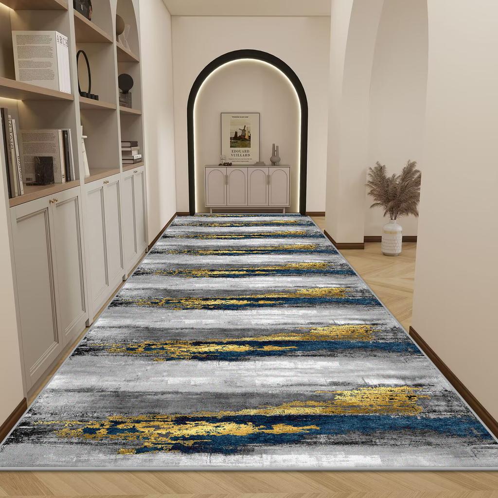 Nordic Luxury Hallway Long Rugs Stair Mat Hotel Floor Mats Abstract Carpet for Living Room Kitchen Corridor Mat Tapis Alfombra