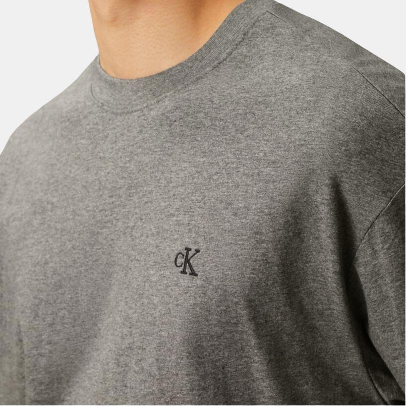 Calvin Klein Minimalist Comfortable Versatile Casual Logo Crew Neck Short Sleeve T-Shirt Men Tops Medium-Gray 40HM229-P7E