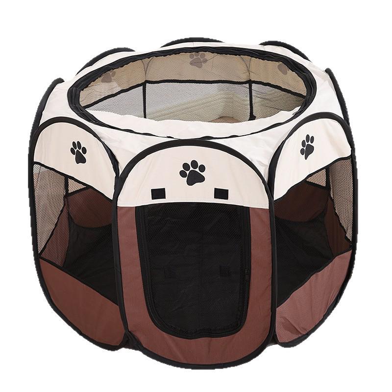 Pet Octagonal Cage & Fence: 600D Oxford Cloth, Washable & Scratch-Resistant for Cat & Dog Birthing.