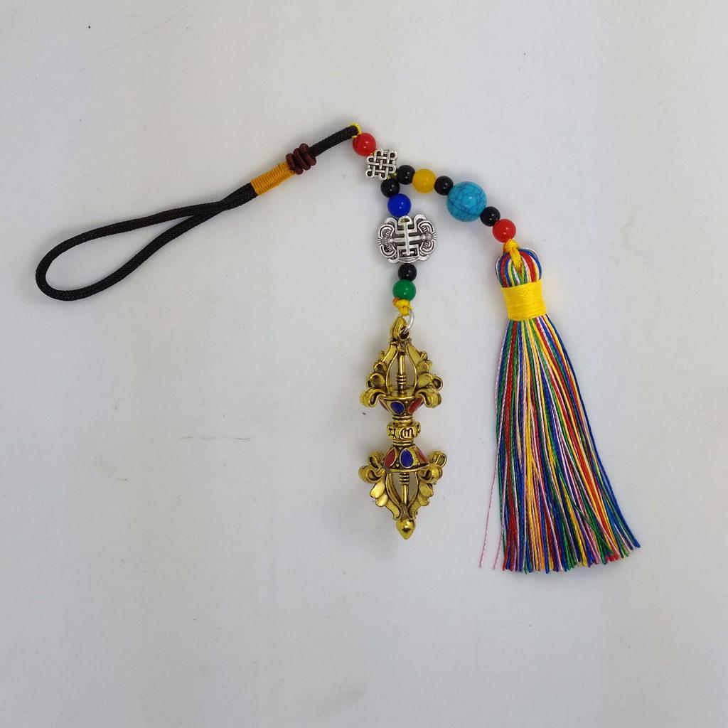 Tibetan Vajra Mantra Prayer Wheel Five-Color Pendant Charm