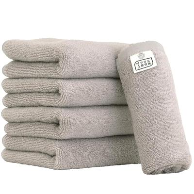 Towel Research Institute [Air Softness] #027 Face Towel, Dark Gray, Set of 5. Fluffy, Soft, Medium Thickness, Voluminous, Lightweight, Untwisted Yarn,