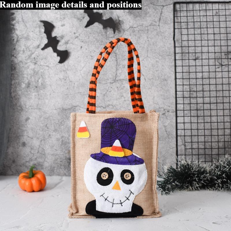 4pcs New Halloween Gift Non-Woven Tote Bags Candy Pouches Pumpkin Decorative Props Gift Bags 26x15cm