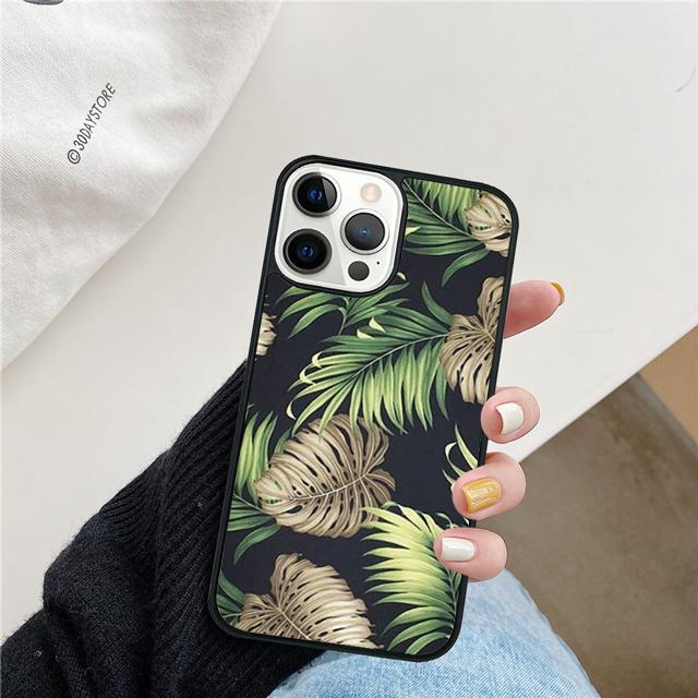 Monstera Blüte Tropische Grüne Blätter Handyhülle Cover für iPhone 17 Air 16 15 14 13 11 12 Pro Max PlusS Hülle