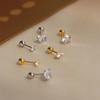 High Quality 3mm 4mm 5mm Little Zircon Stud Earrings for Women Exquisite Silver Color Stainless Steel Piercing Earring Jewelry