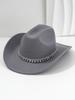 Men & Women Cowboy Hat – Fashionable Diamond Sword Rhinestone Hat Chain – Vintage Gentleman Fedora Jazz Cap