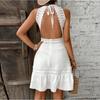 Women's Round Neck Hollowed Out Butterfly Butterfly Back Waist Neck Dresses