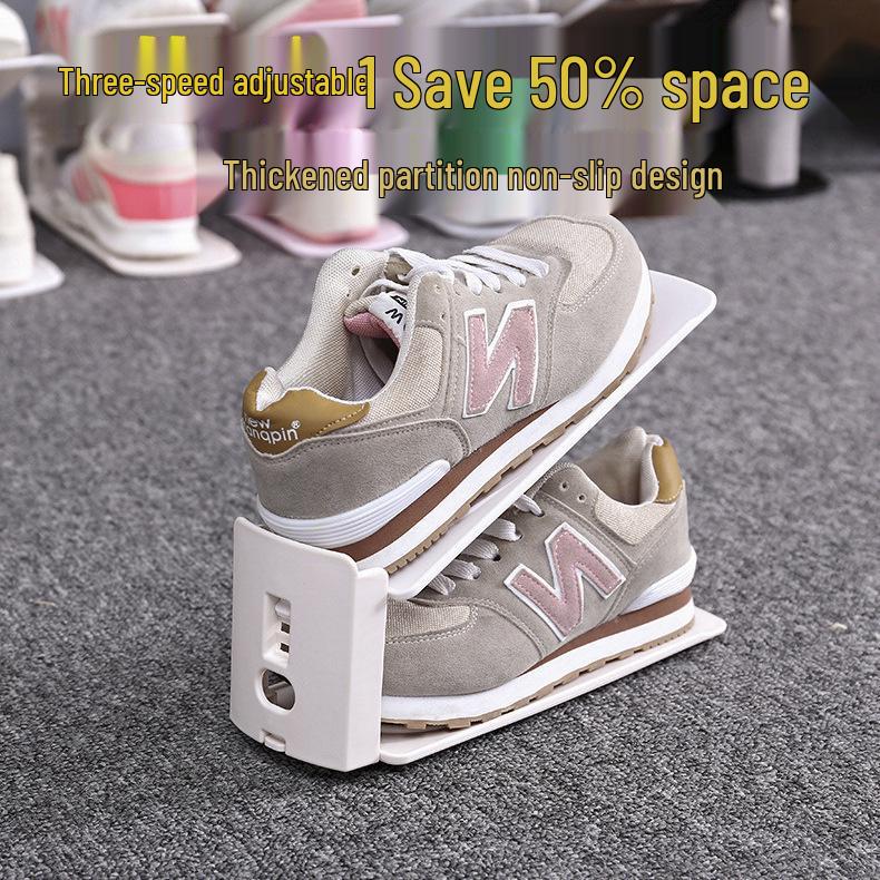 Adjustable Double-Layer Shoe Rack for Home and Dorm Organization - Slipper and Shoe Storage Cabinet