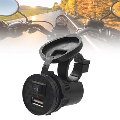 12V Motorcycle USB Socket Waterproof Phone Single Charger Charger with Switch for Motorbikes
