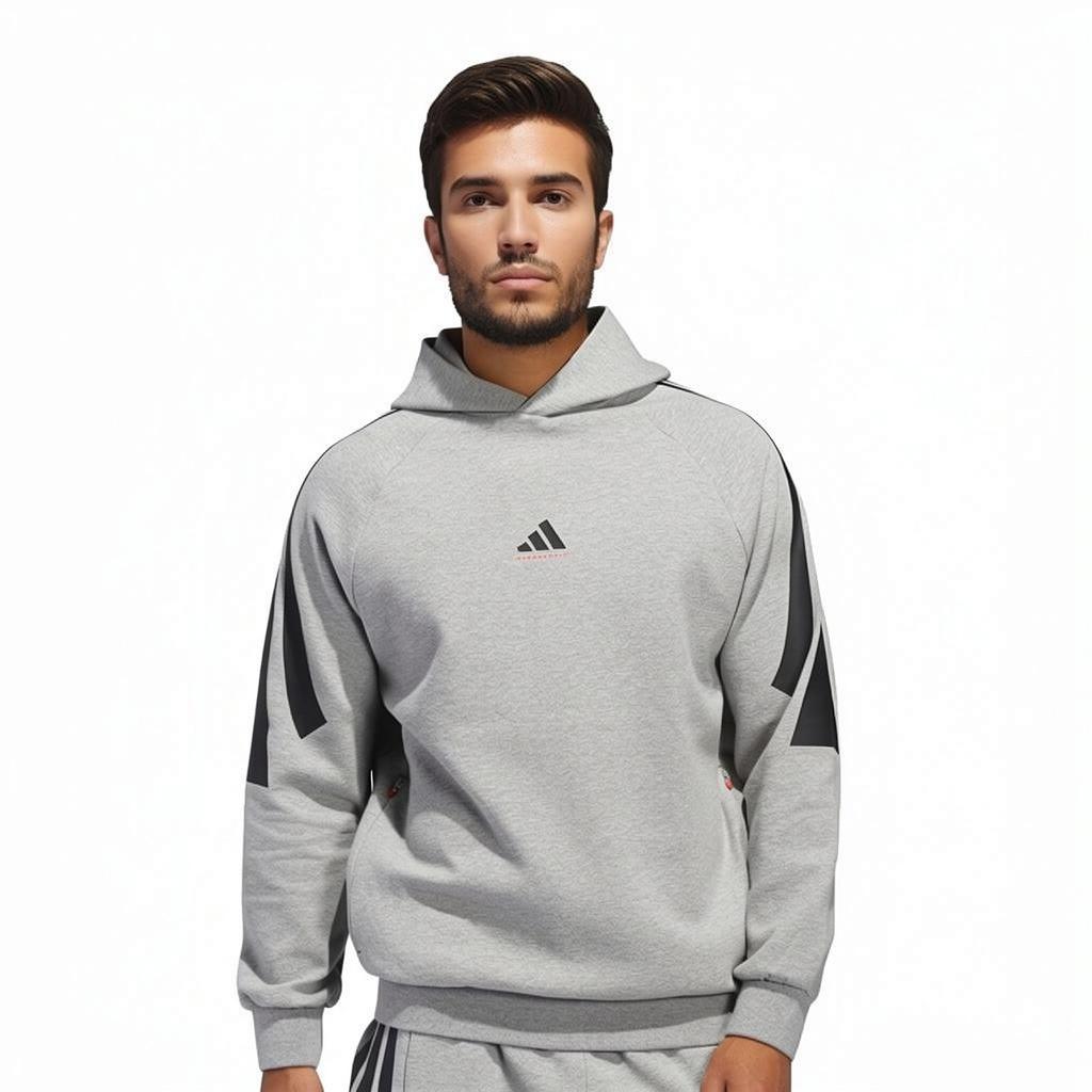 adidas Moletom com Capuz Basketball FW24 Spacer A Coleção 2025 Capítulo 01 Moletons Unissex Cinza JD7466