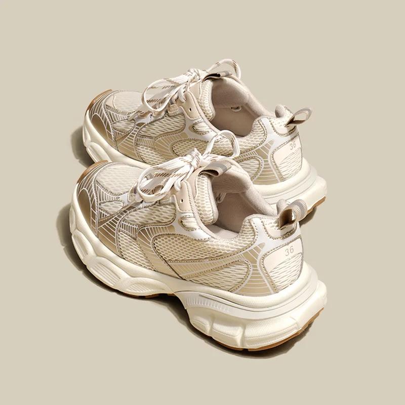 Fashion Woman Casual Shoes 2024 Breathable Platform Sneakers Women New Fashion High-quality White Mesh Sneakers Shoes for Women