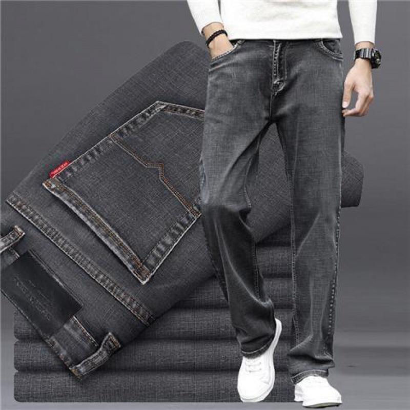 

Мужские зимние эластичные джинсы прямого покроя 2024 года, свободный крой, плотные, большой размер, повседневные брюки 31 (waist 2.4 ft)