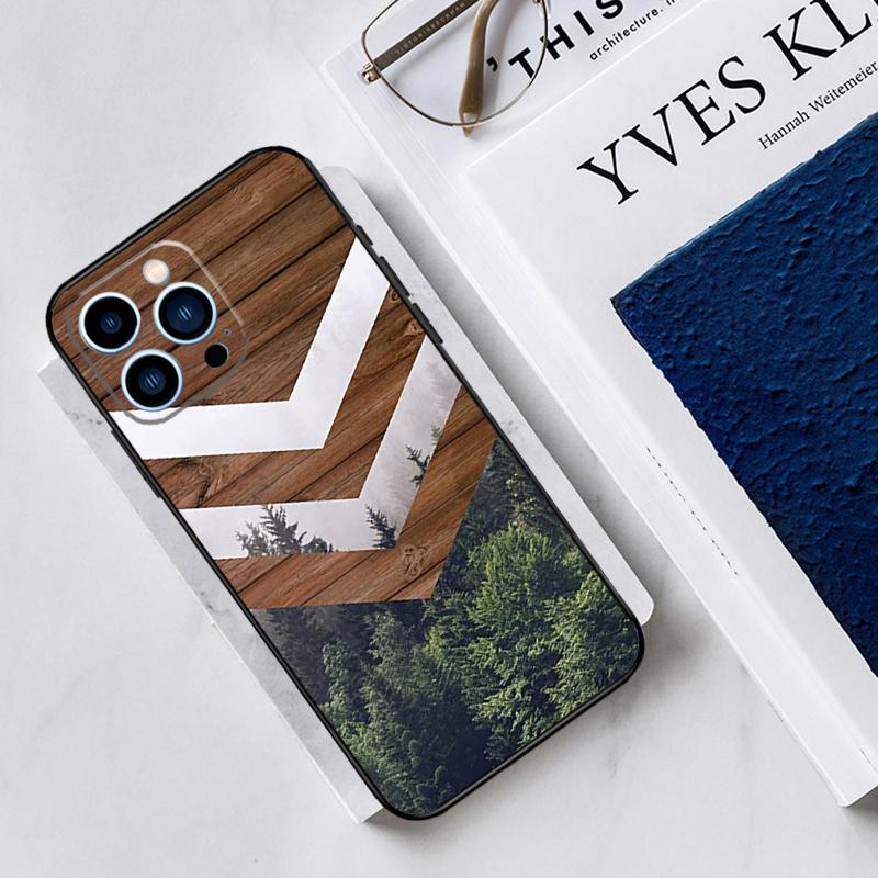 Forest Geometry Wood Nature Case For iPhone 17 Air 15 14 11 16 Pro Max 13 12 Mini 15 16 Plus 16e Funda Silicone Cover